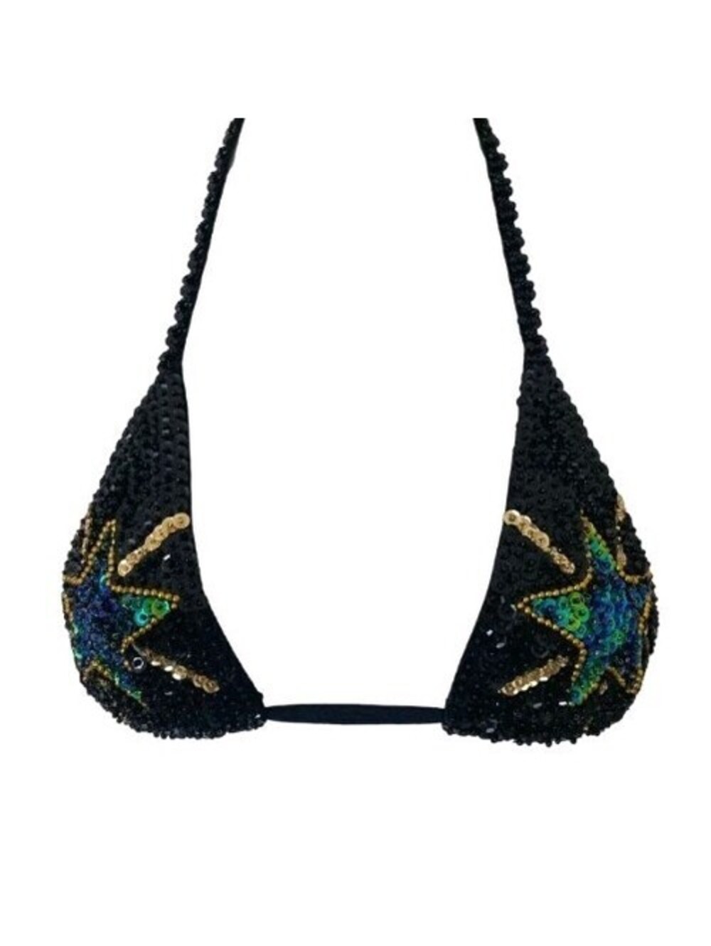 ZIJI THE LABEL FESTIVAL MYSTIC MERMAID  STAR TRIANGLE SEQUIN BRA TOP - XXL -NWT